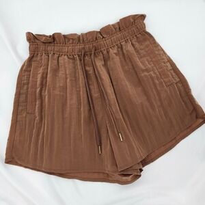 Varley Brown Tulair High Rise Short Womens Small High Rise Shimmer Shell